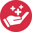 hand icon holding plus signs