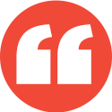 quote icons on red background