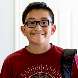 School age child smiling