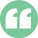 quote icons on green background