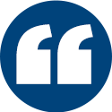 quote icon on blue background